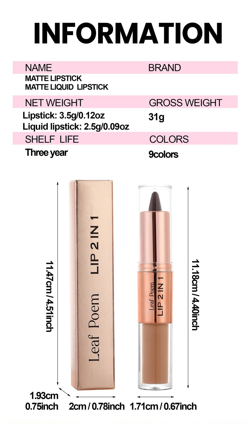 Tapered Gradient Lipliner Pen Black Brown Lip Gloss Matte Lip Liner Double Head Plumping Waterproof Lip Contour Non Stick Makeup