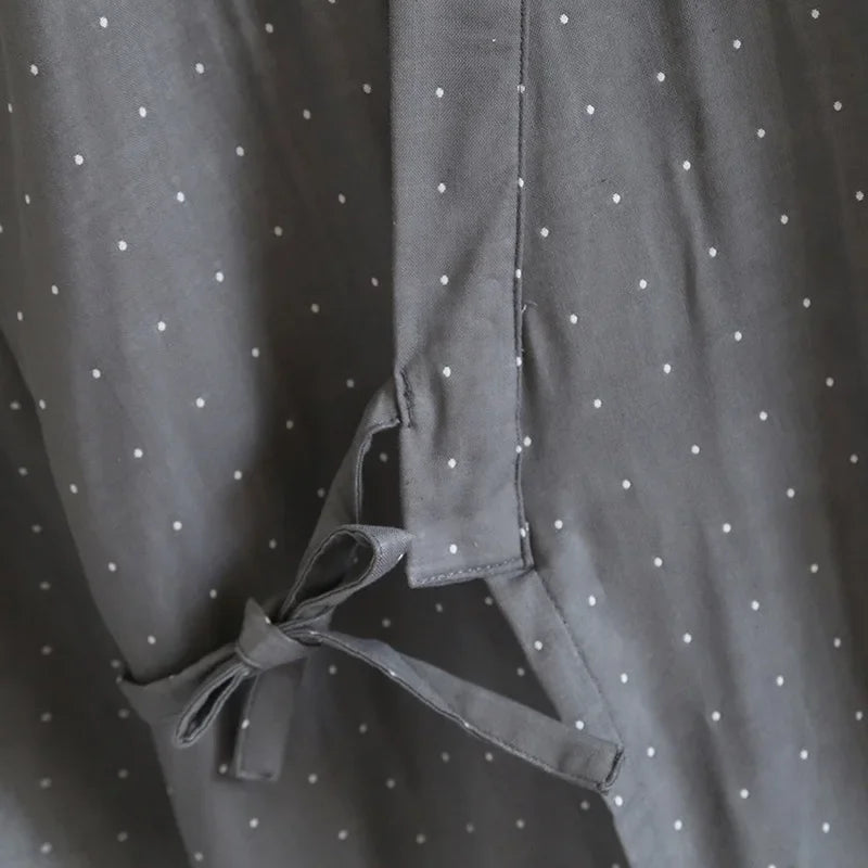 Kimono Robes Pajamas Set for Spring Autumn and Summer Thin Men's Cotton Loose Fit Large Size Half Sleeve Sleepwear Set