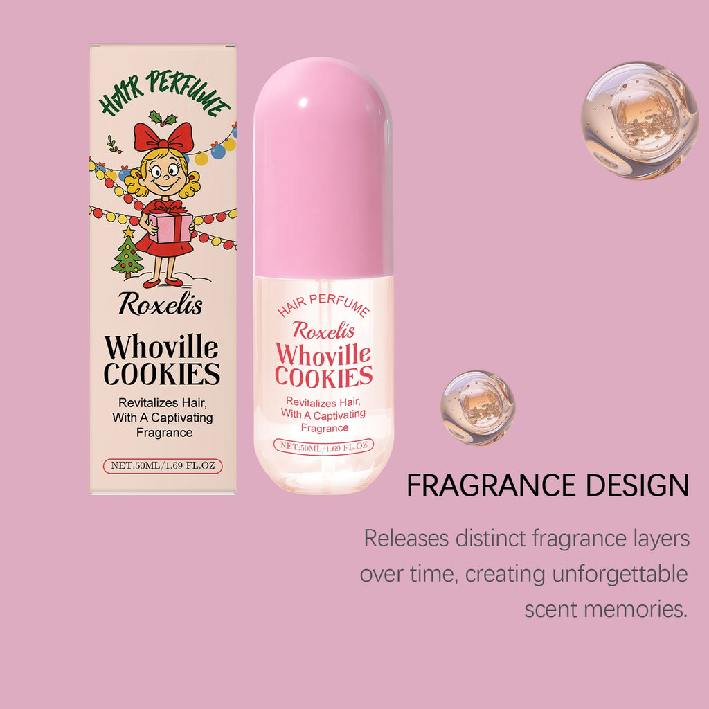 Christmas Cookie Hair Fragrance Spray - Mild Natural Fresh Elegant Light Scent, Daily Portable for Dating