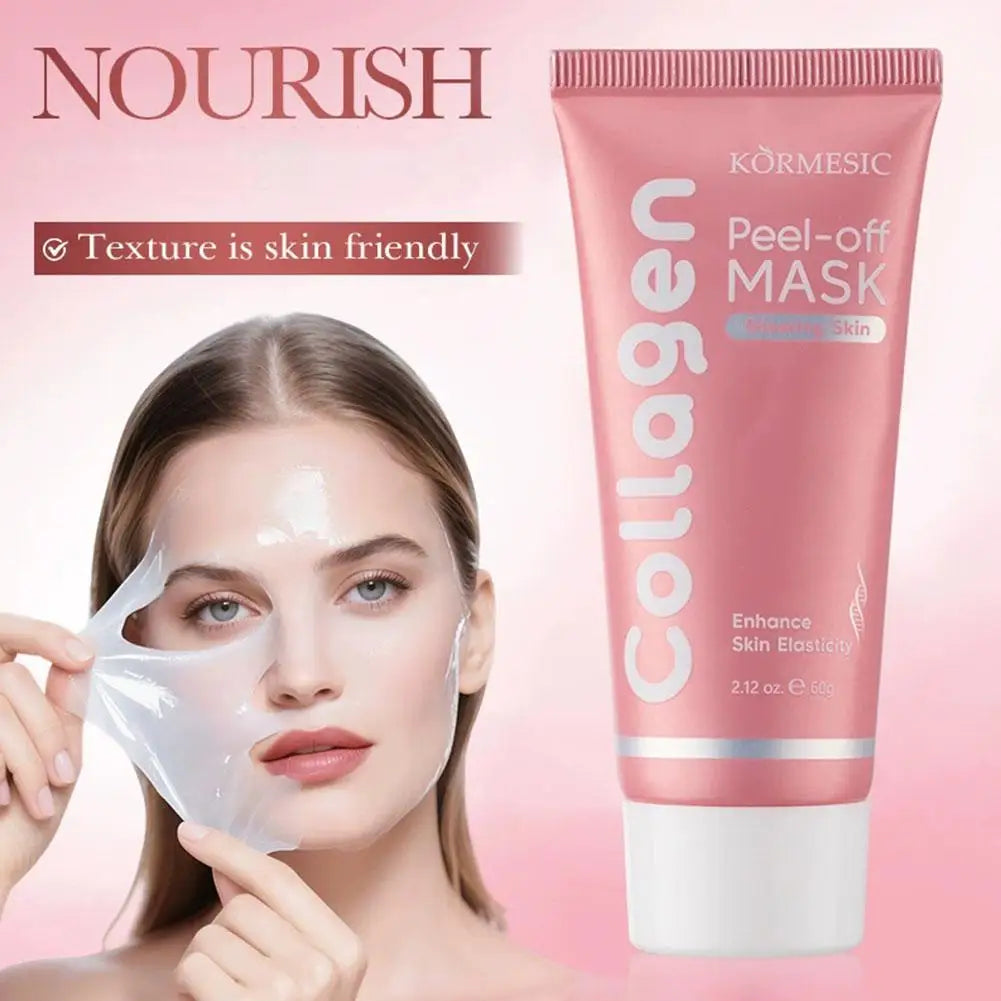 Collagen Peel Off Facial Mask Collagen Night Wrapping Mask Elasticity & Hydration Care For Glowing Skin Overnight Mask Cream 60g