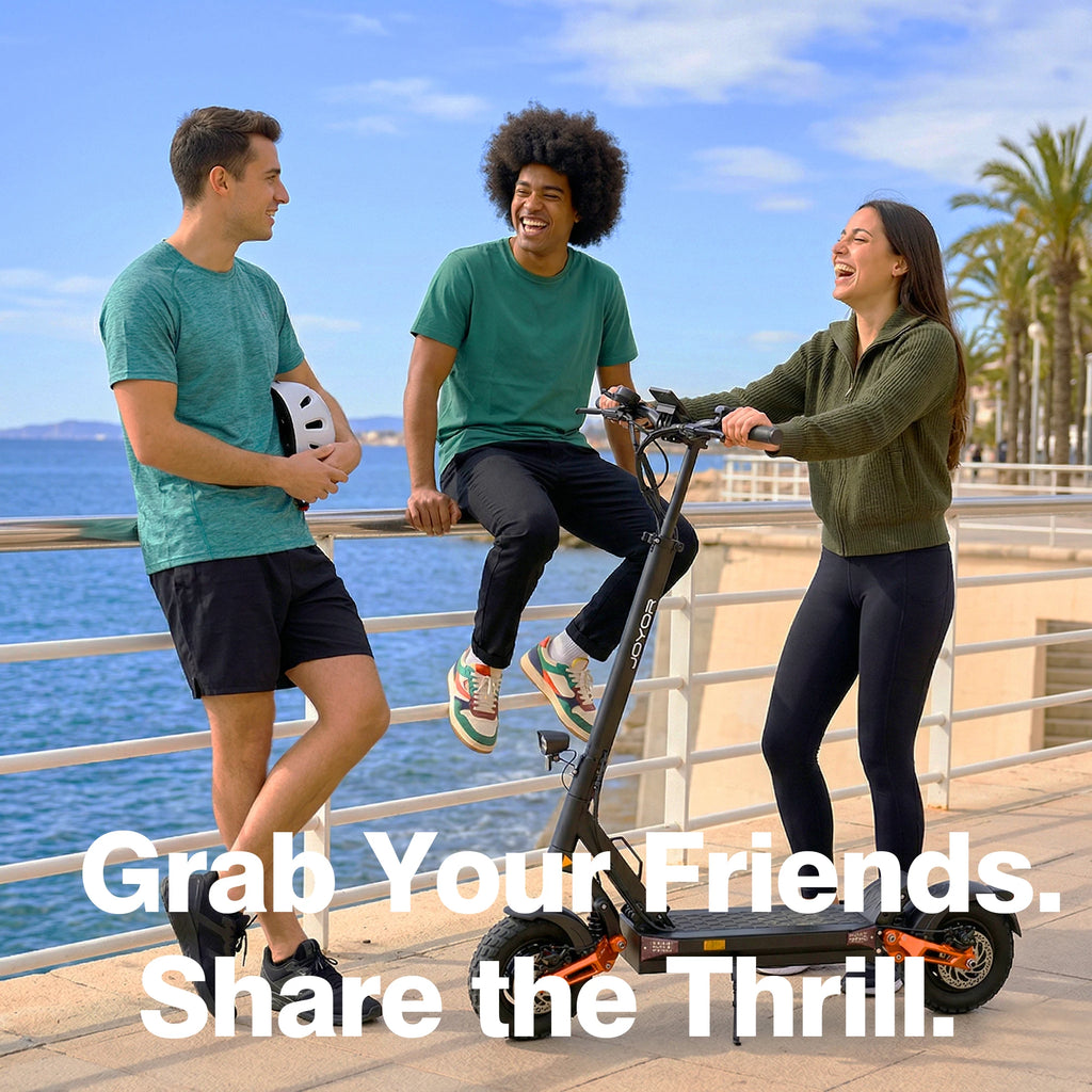 JOYOR T10 2000W Dual Motor Electric Scooter 60V18Ah Long Range Off-Road Foldable E-Scooter for Adults Heavy Duty Shock Absorber USA Local Warehouse Fast Shipping 3-5 Days Duty Free High Speed Powerful Kick Scooters Mobility S