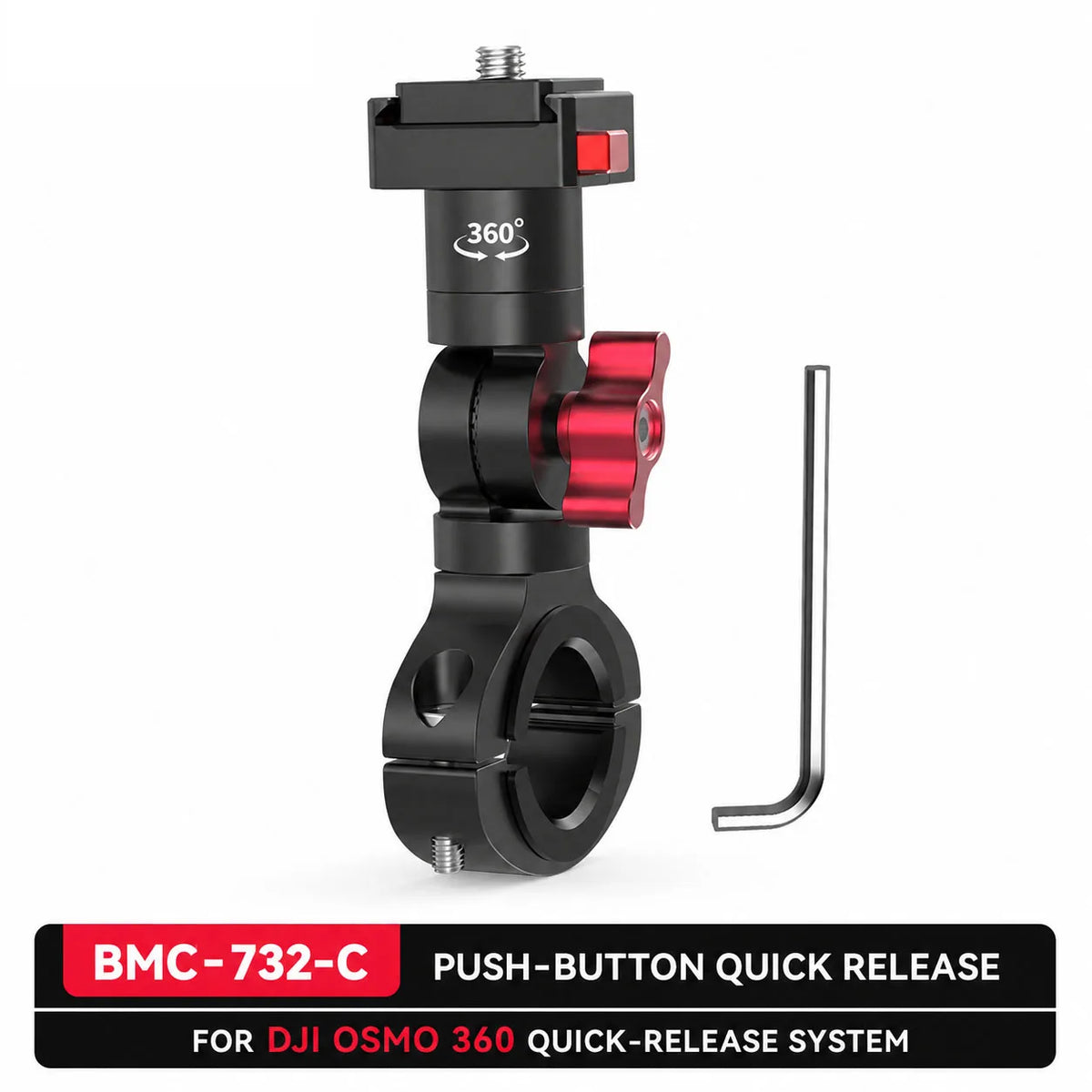 SOARSHOT Bicycle Motorcycle Handlebar Camera Mount 360° Swivel 22-32mm Clamp for DJI Osmo Insta360 Action Camera Quick Release