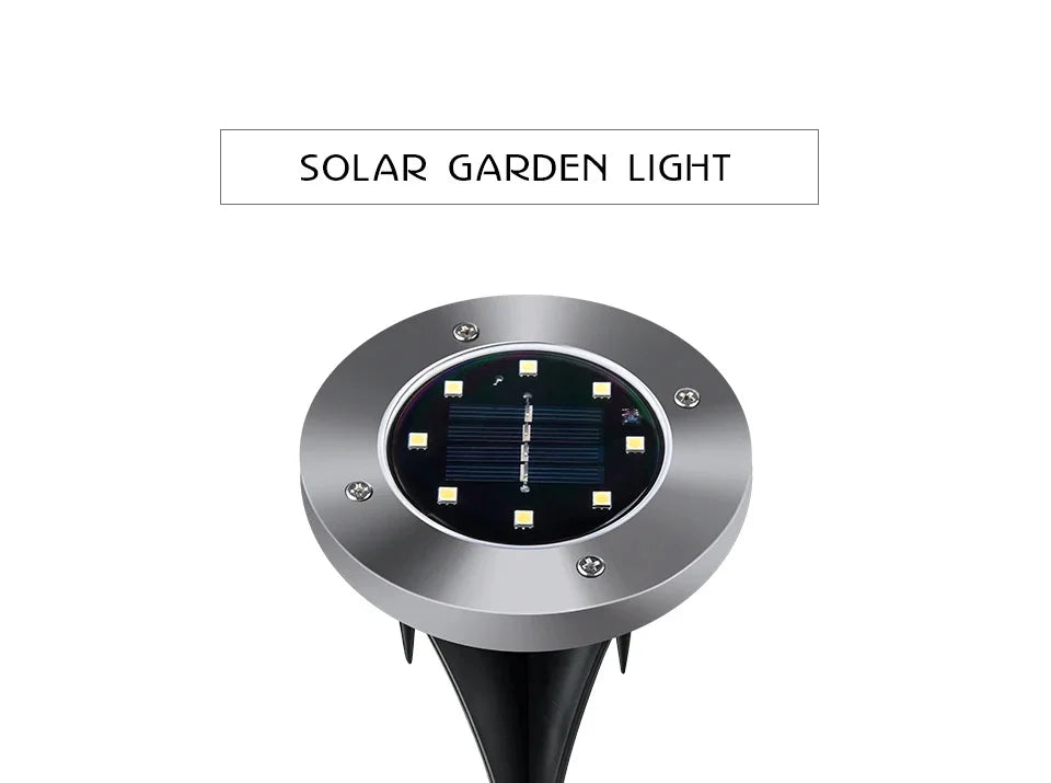 8/20 LED Solar Power Disk Light Outdoor Garden Solar Underground Light Deck Light Spotlight Buried Solar Led Lamp Garden Decor