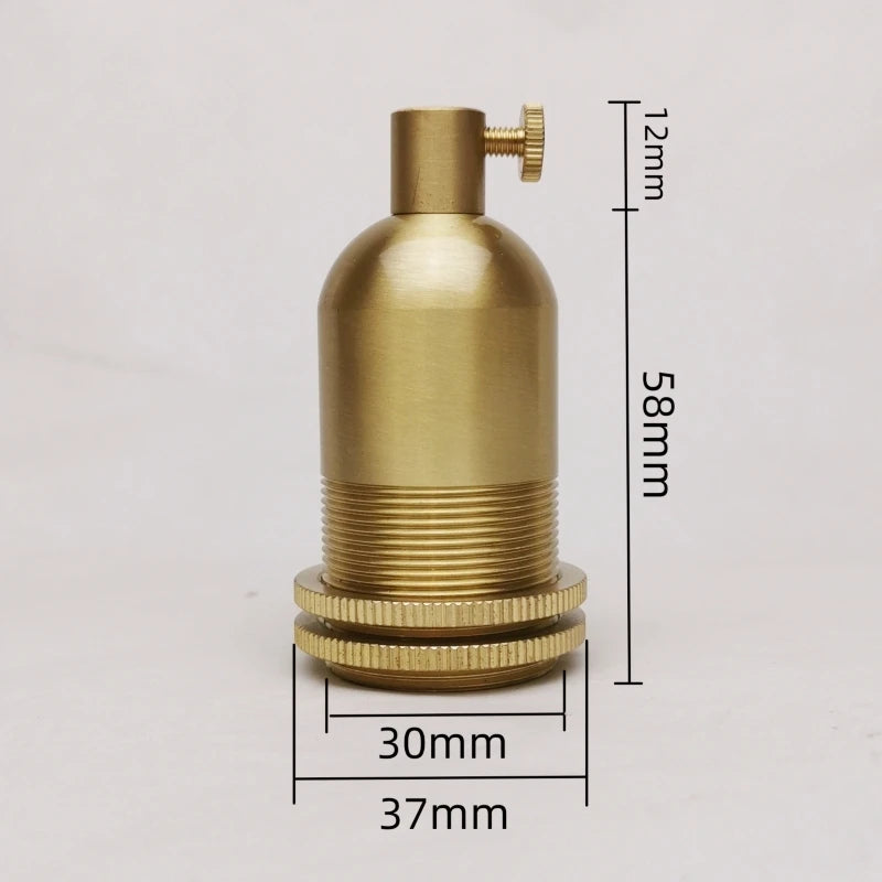 E14 Spiral Brass Light Sockets E12 Retro Ceiling Lamp Base Ceramic All Copper Accessories Lampshade Fixed Threaded Lamp Holder