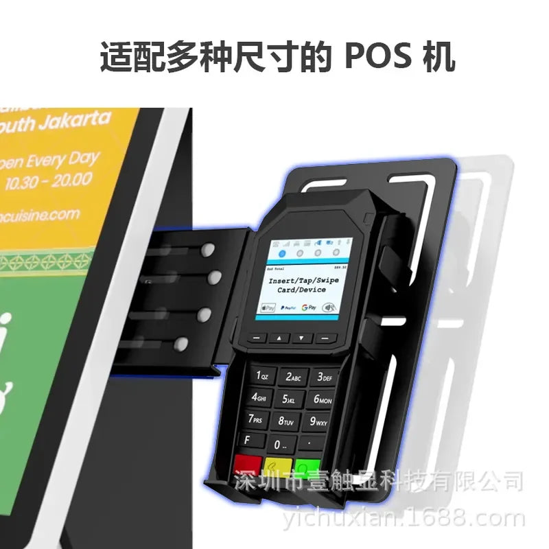 For Supermarket Restaurant 21.5 Inch Self Service Kiosk Touch Screen POS Terminal Vertical Ordering Machine with QR Code