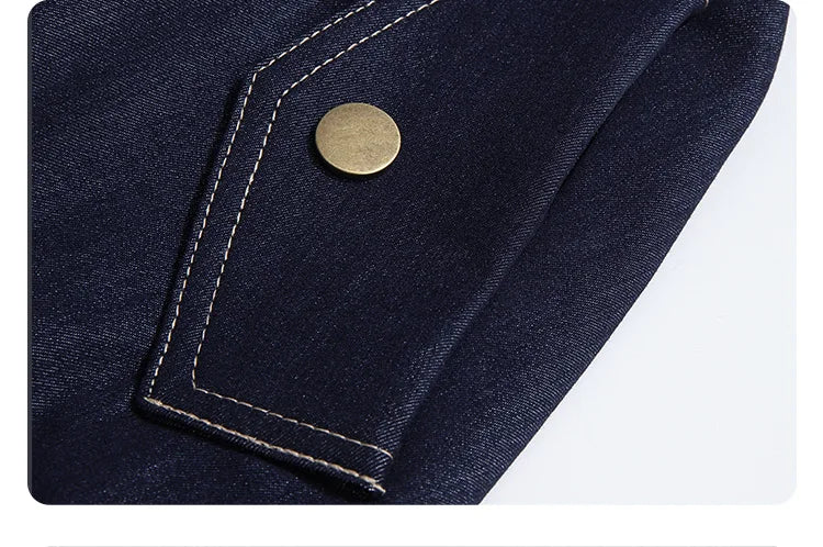I BELIEVE YOU Dark Blue Denim Midi Skirt for Women 2026 Spring Elastic Waist Skirts Casual A-Line Skirt with Pockets 2261026207