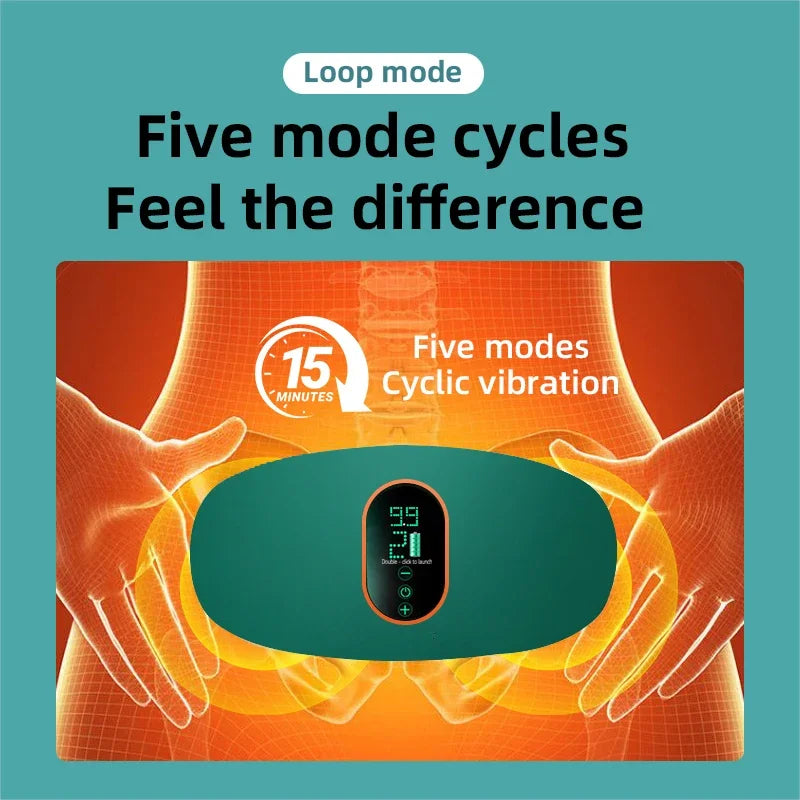 EMS Waist Abdominal Massage Belt Heating & Vibrating Slimming Fat Burner for Body Shaping Belly Back Leg Muscle Relief