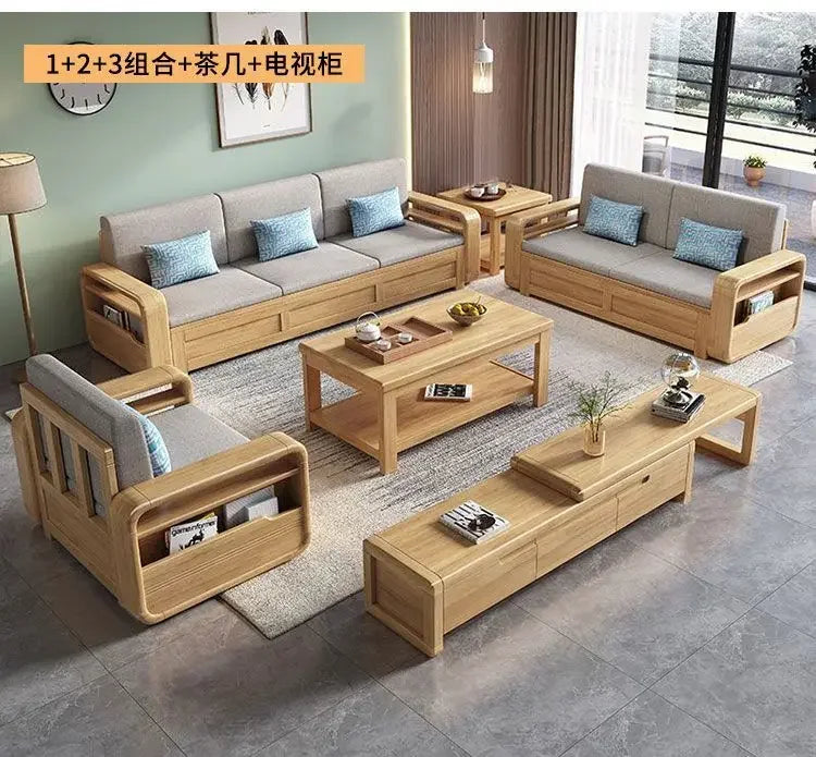 B182 Wood Storage Living Room Sofas Designer Sectional  Nordic Luxury Living Room Sofas Lounges Modern Banken Woonkamer Furnitur