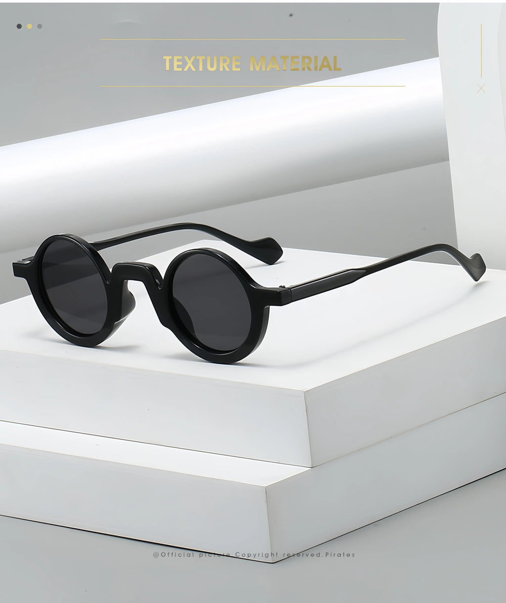 European and American New Retro Round Small-Frame Glasses with a High-End Feel, Unisex Sun Protection and Anti-Uv Sunglasses