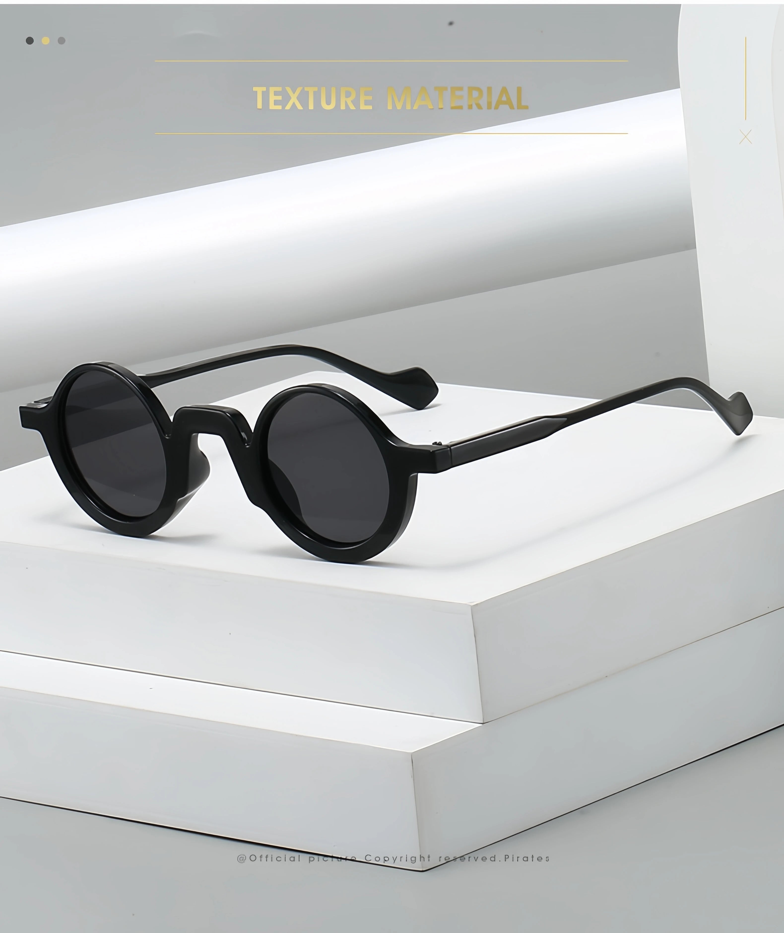 European and American New Retro Round Small-Frame Glasses with a High-End Feel, Unisex Sun Protection and Anti-Uv Sunglasses