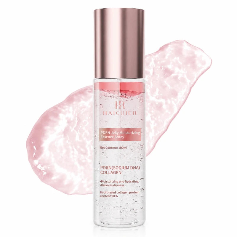 PDRN Vitamin C Jelly Essence Spray 100ml, Niacinamide Collagen Glow Soften Relieve Dryness Pre-makeup Spray Daily Skincare Set