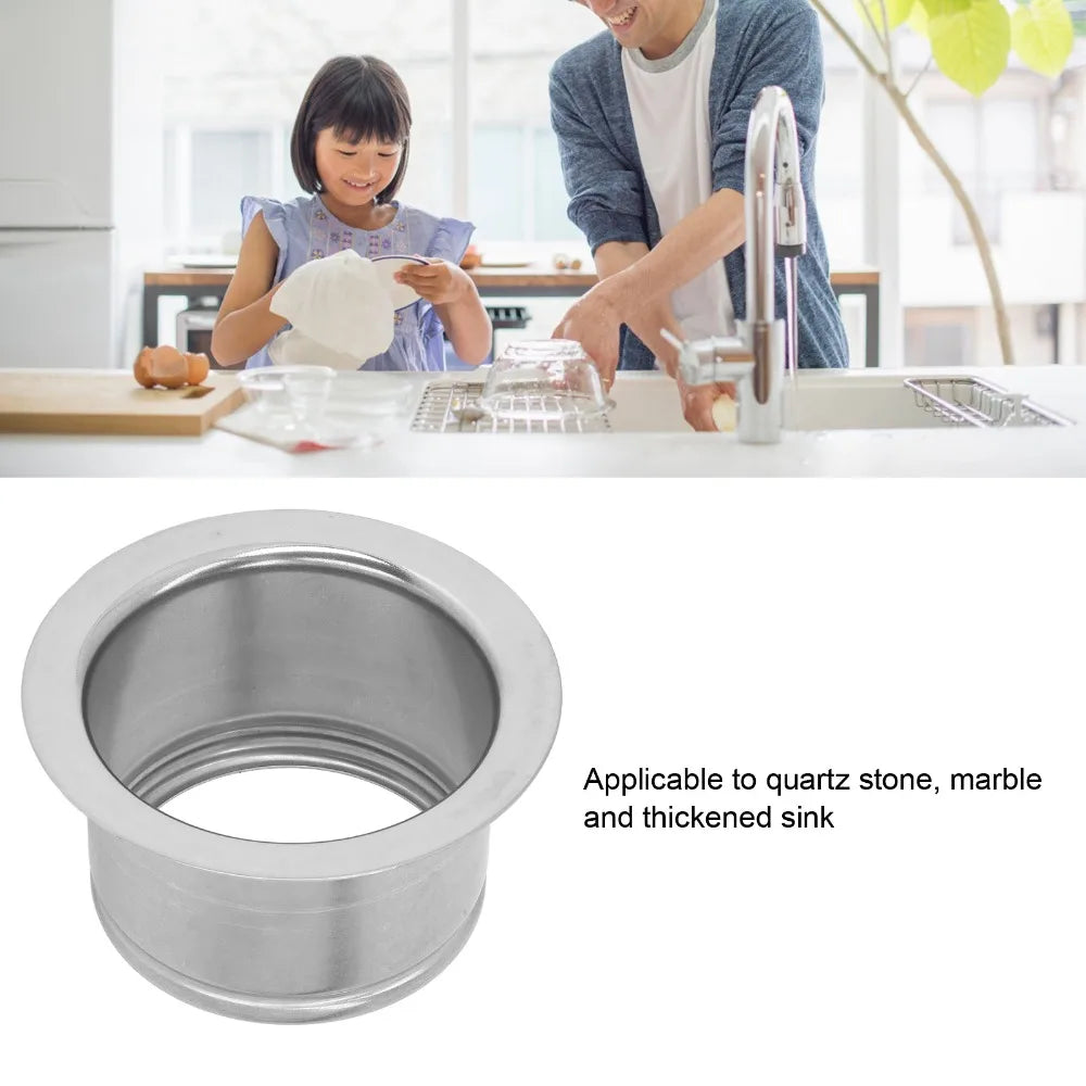 Stainless Steel Extended Sink Flange Silver Deep Garbage Disposal Flange Kitchen Sink Flange Garbage Disposal Connection