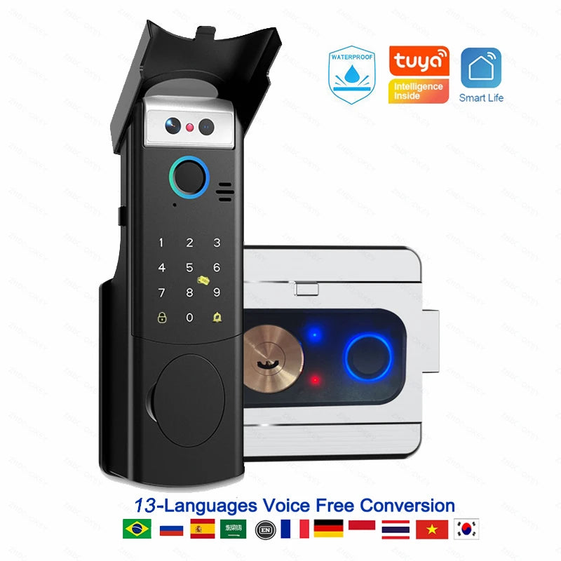 Waterproof Smart Lock Remote APP Video Intercom 3D Face Recognition Tuya Smart Home Fingerprint Password IC Card Doorbell Keypad