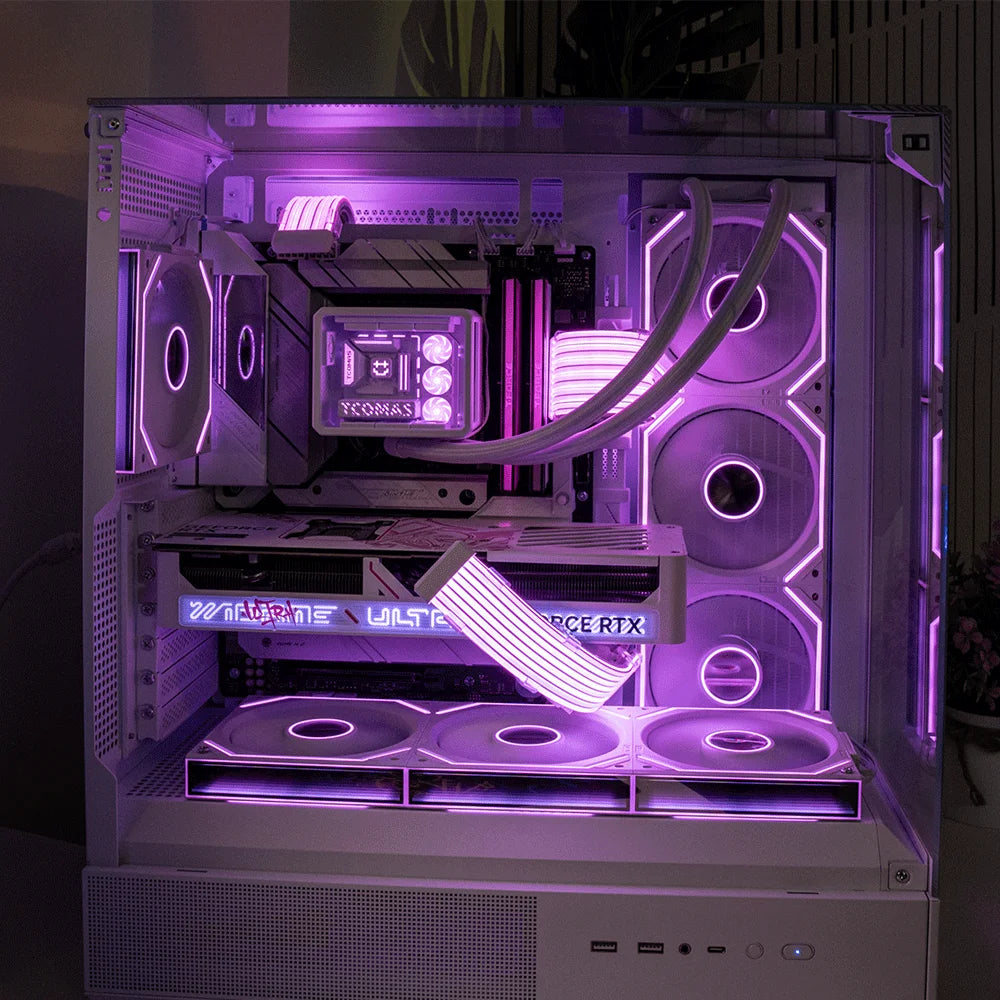 Jungle Leopard V2 SE 120mm Reverse Fan ARGB PWM PC Case Fan with Hydraulic Bearing White Spliceable Low Noise