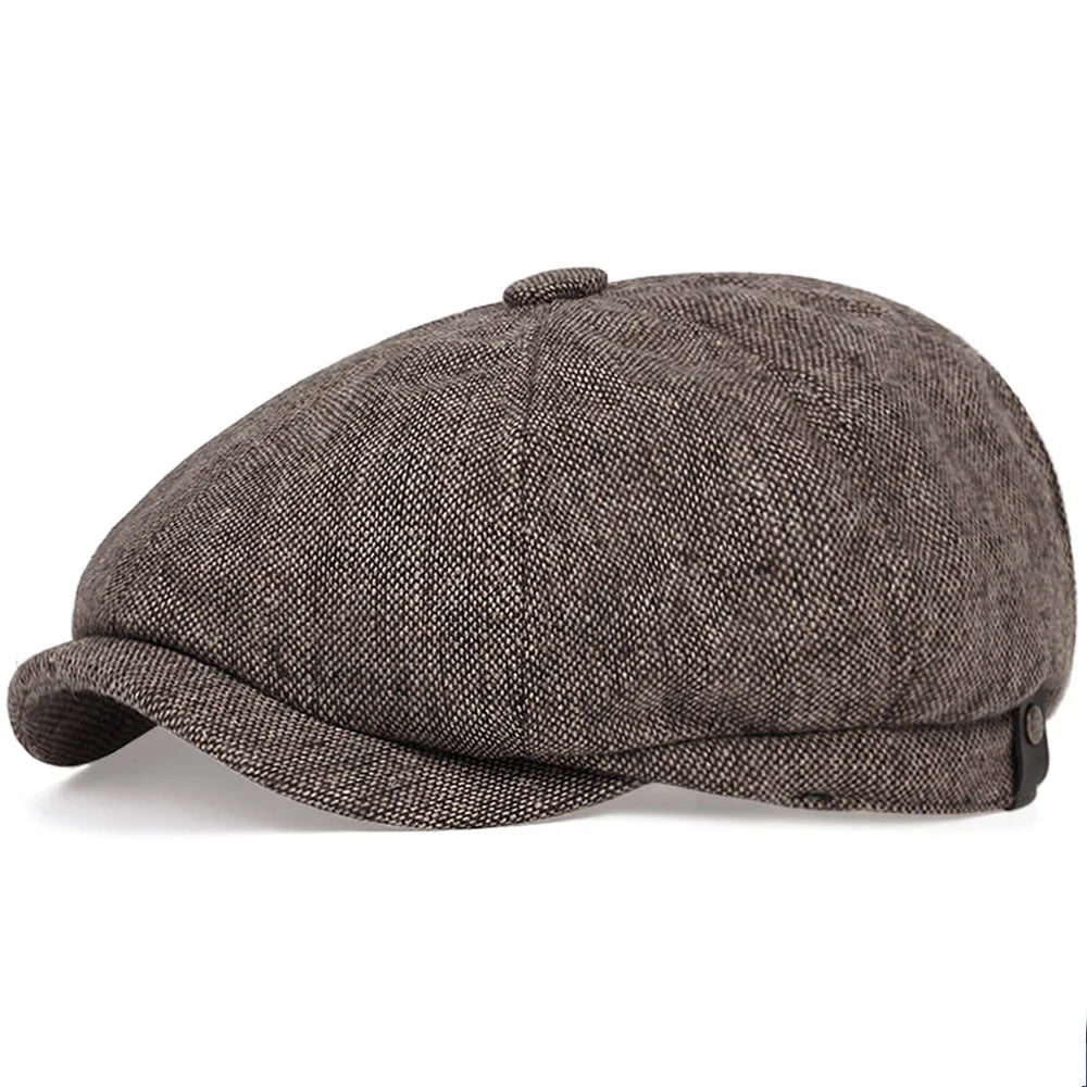 Retro Newsboy Caps Men Octagonal Hats British Painters Hats Autumn Winter Berets Herringbone Flat Caps Hip Hop Berets Gorras