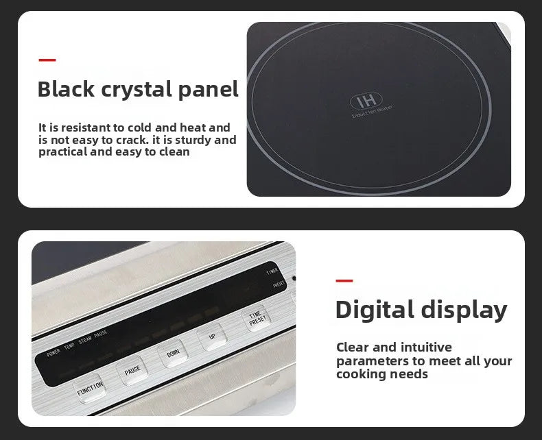 3500W Induction Cooker, Multi-function Single Burner, Waterproof LCD Display, Commercial Electric Stove, 10 Temperature Settings