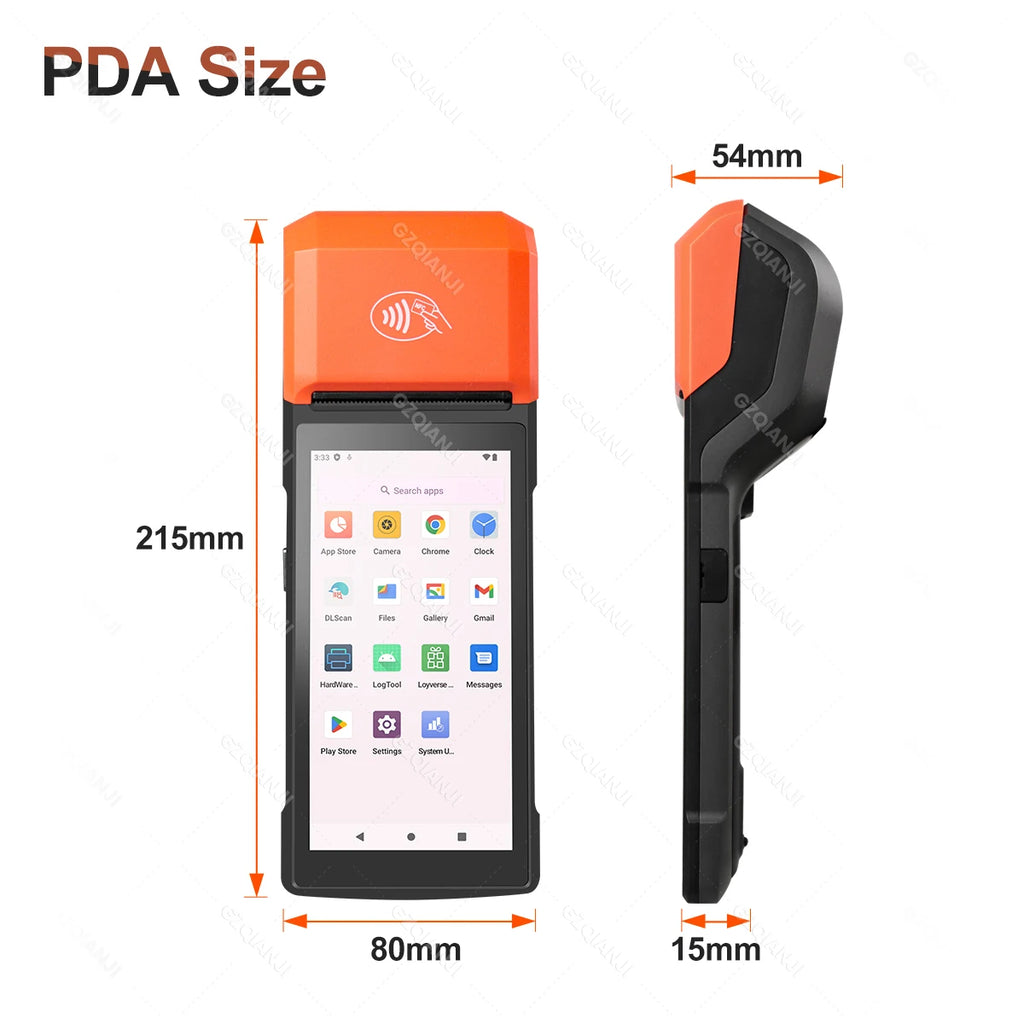 4G Android 13 / 8.1 Pos Terminal Wireless Handheld Printers 1D 2D Scanner Reader NFC Built-in 58mm Receipt Impressora Termica