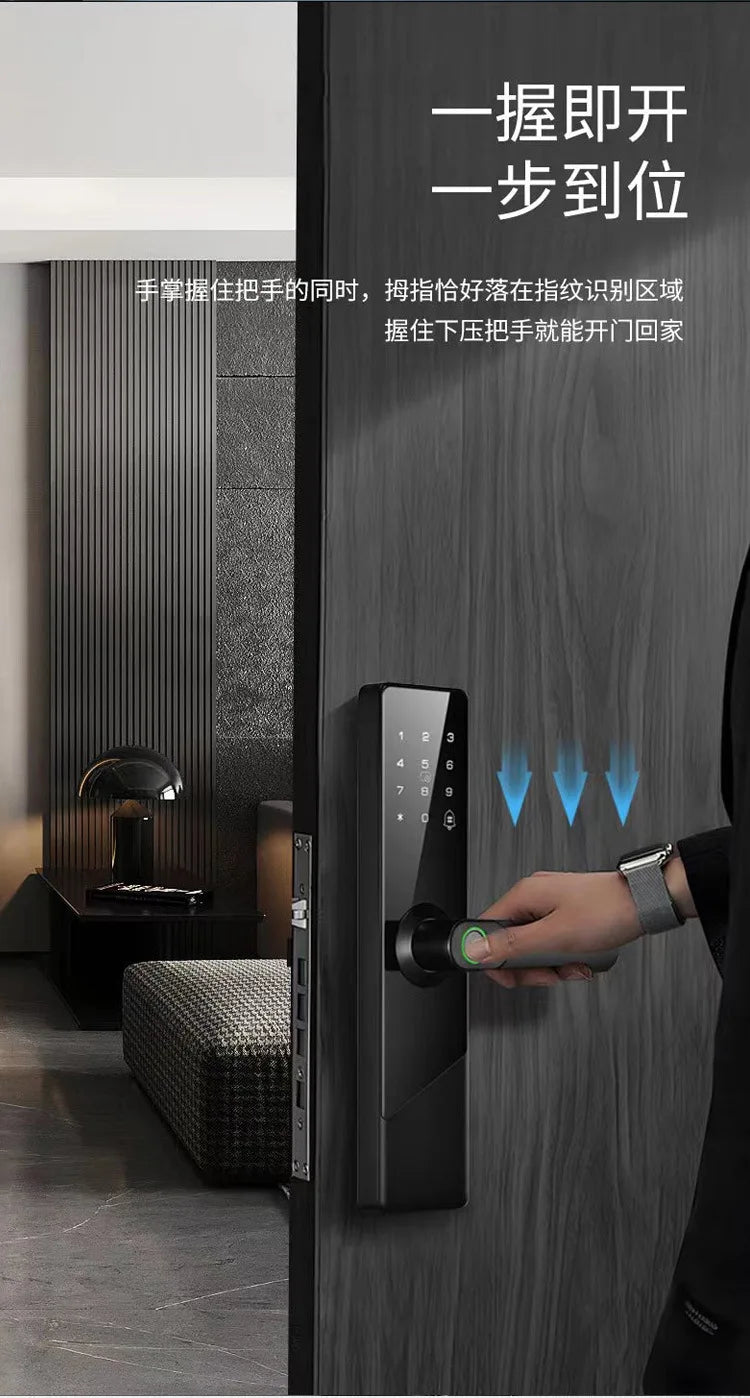 MOES Tuya ZigBee Smart Door Lock Indoor Password Fingerprint Remote Unlock Keycard Tamper Alarm Battery Powered Work With Alexa