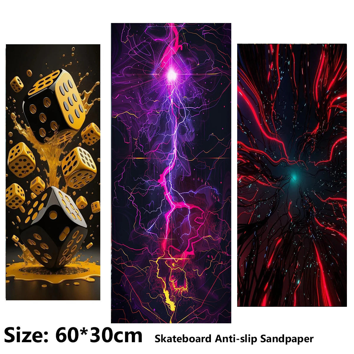 Starry Sky 3D Dazzling Pattern Electric Scooter Anti-slip Sticker Sandpaper Skateboard Grip Tape Sheet 60*30cm