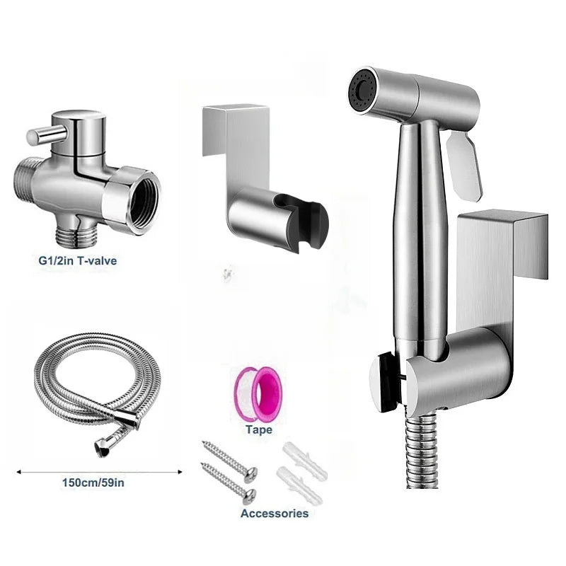 Handheld bidet spray kit with 3-way valve(G1/2 "-3/8")·used for toilet cleaning and personal hygiene