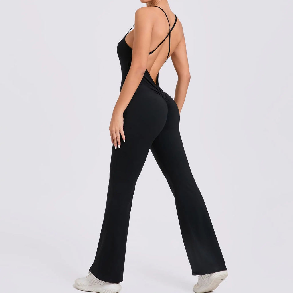 Female Sexy Back V Gym Set Woman Training Yoga Suit Wide Leg Sportswear Woman Sports Suit Clothes Fitness Elastic Training Suits