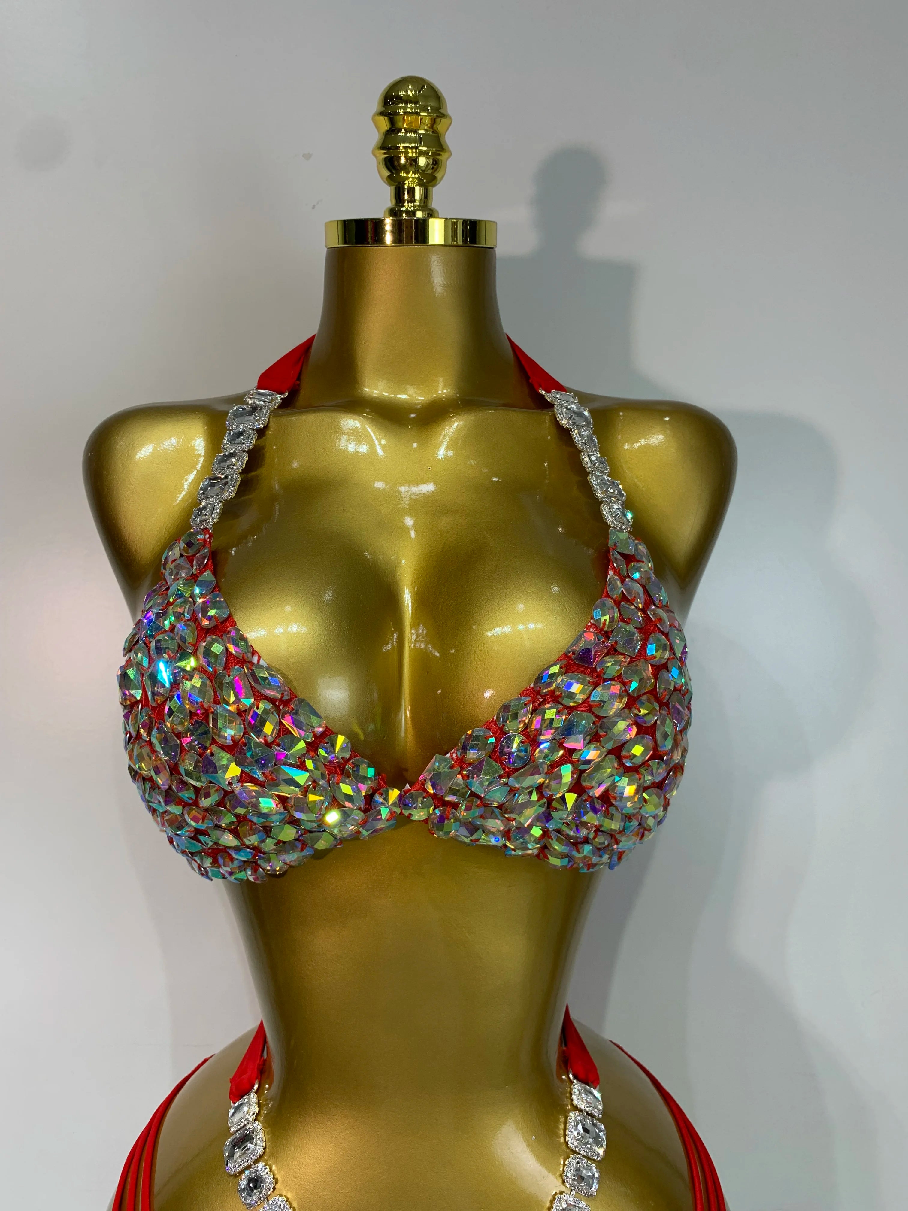 Newest Crystal Bikini Swimwear Fashion Bar Bikini Blingbling Swimwear Bikini Popular Bathingsuit Bikini Nightclub Stage Outfit