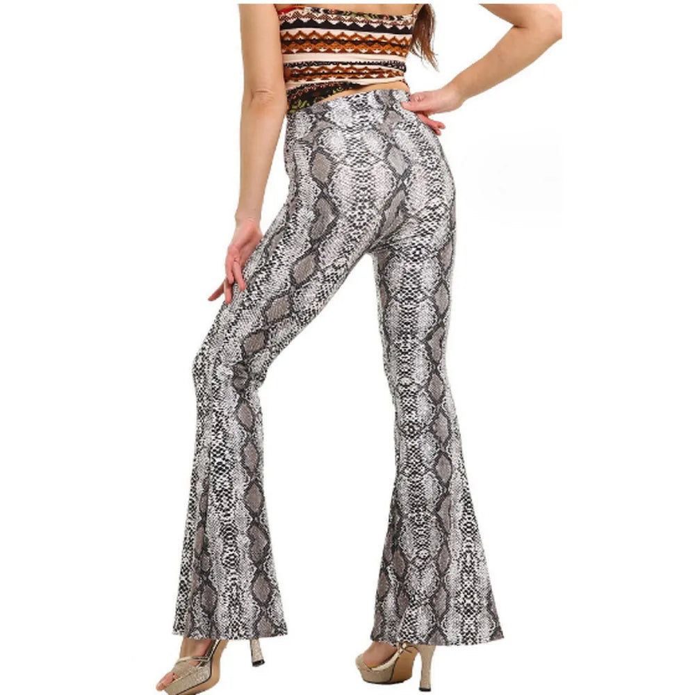 Flare Print Leggings Bell Bottom Palazzo Pants for Women Buttery Soft High Waisted High Waist Ethnic Paisley Bootcut Tall Long