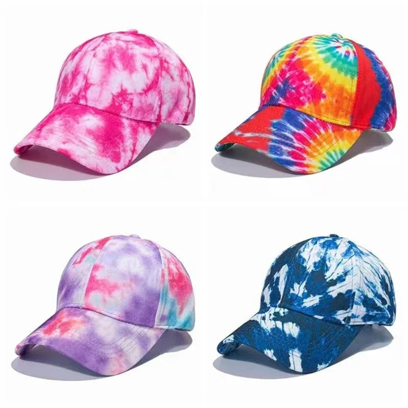 New Unisex Outdoor Fashion Graffiti Printing Baseball Cap Europe  Men Tie Dye Adjustable Hats Summer Hip Hop Snapback Dad Hat