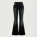 2026 New Female Chic Embroidery Rhinestone Mid-rise Jeans Girls Black Slim Fit Denim Trousers Women Retro Straight Leg Pants