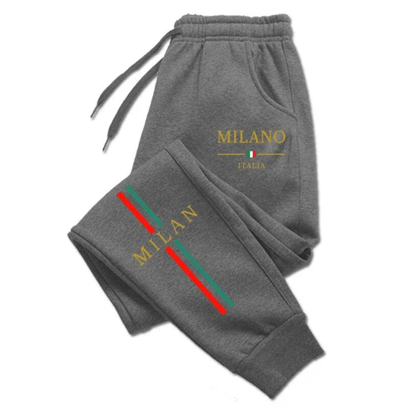 2026 Hot Sale Milan City Printed Jogger Pants Men Women Autumn Winter Casual High Quality Outdoor Running Sports Casual Pants
