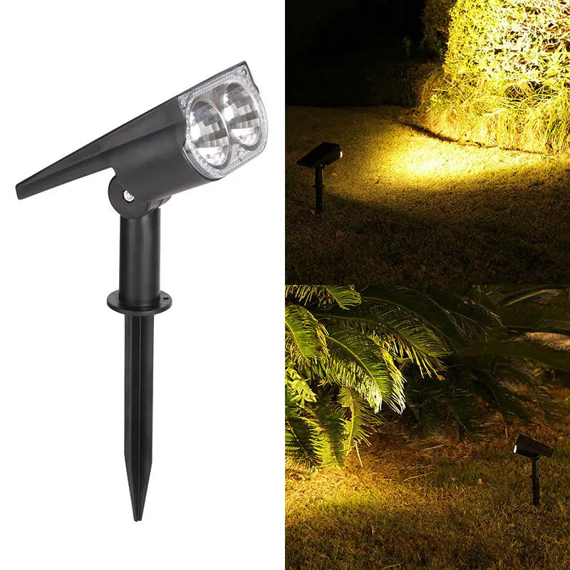 Solar Spotlights with Ground/Wall Mount, Auto ON/OFF LED Landscape Lighting for Garden Lawn Trees
