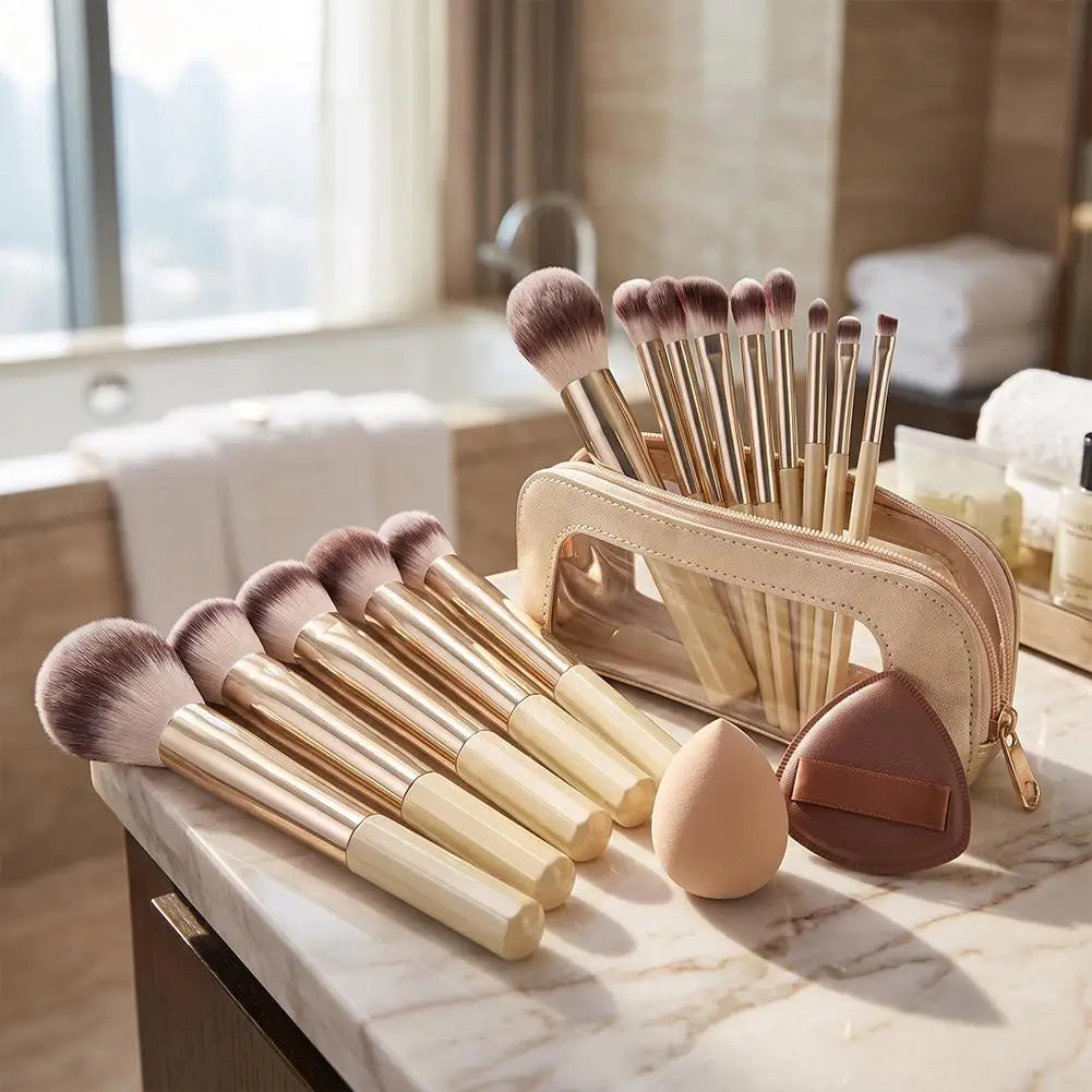 13Pcs Professional Makeup Brush Set Foundation Concealer Powder Eyeshadow Blush Kabuki Blending Full Face Beauty Tool