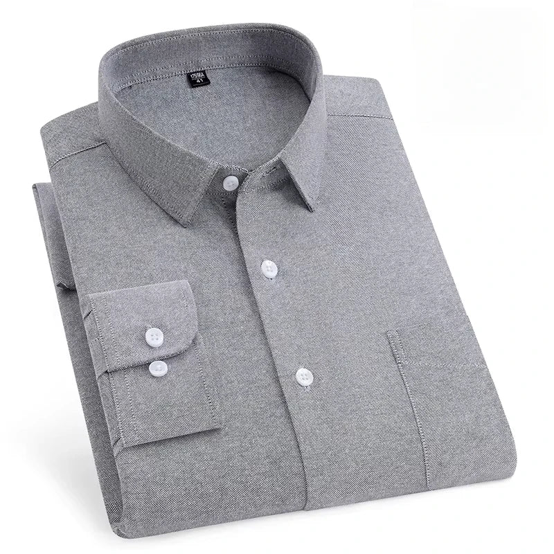 New in shirt over size long-sleeve shirts for men slim fit formal plain shirt soft comfortable striped plaid office full clothes