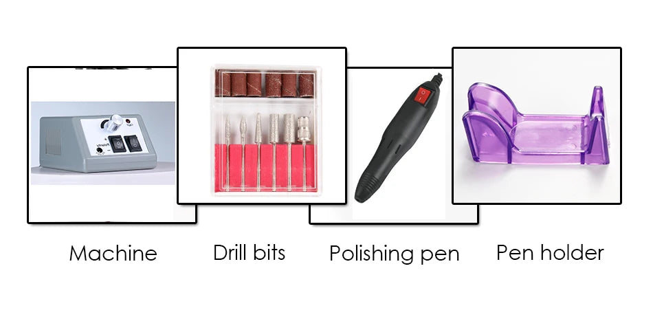 20000RPM Professional Nail Drill Machine Set Nail Files Drill Bits Gel Polish Remover Tools Low Noise Cutters Nail File Kit