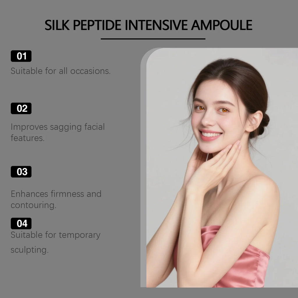 Deep Collagen Silk Peptide Facial Ampoule Serum,Anti-Aging with Copper Peptides&Plumping&Firming with Hydrolyzed Collagen,Silky Hydration with Hydrolyzed Silk Protein&Barrier Strengthening,Firming&Lifting Effect,Lightweight N