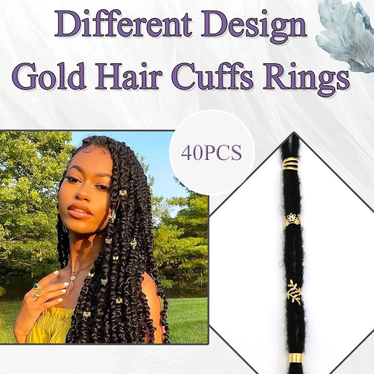 2024 New 40pcs Dreadlock Hair Beads - Stylish Alloy Hair Accessories Loc Hair Jewelry for Braids for Girls and Women