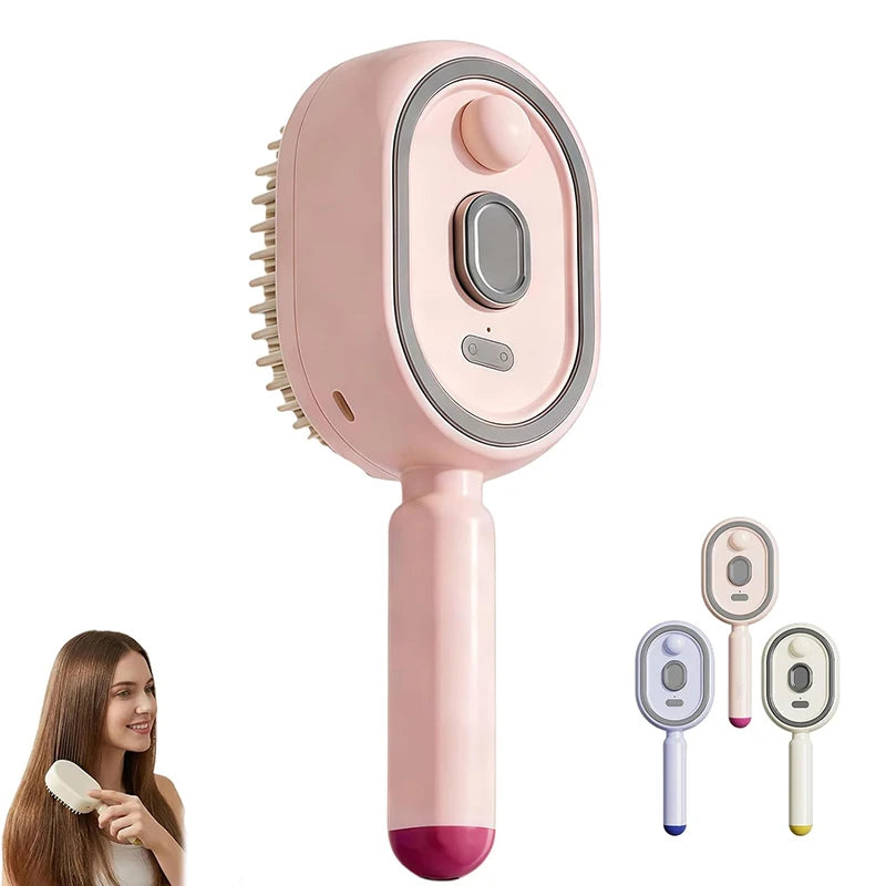 Electric Steam Hair Brush Comb&Mist Function Simultaneously Stronger Ion Technology Less Breakage No Residue for Beautiful Hair