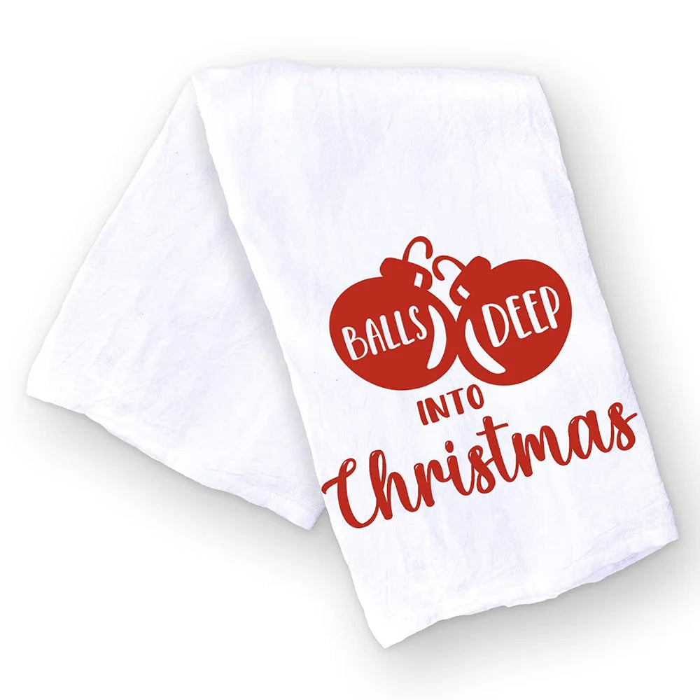 Christmas Kitchen Towel Christmas Dishwashing Hand Towel Seasons Greetings Housewarming Hostess Gift Christmas Winter Home Decor