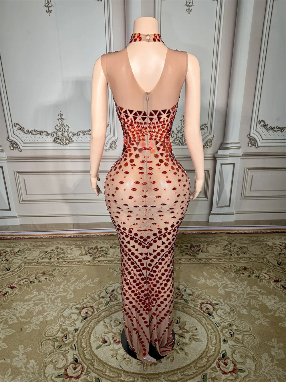2025 Luxury Women Elegant Dress Rhinestone Sequin Long Dresses Celebrate Birthday Party Prom Outfit Concert Carnival Dresses