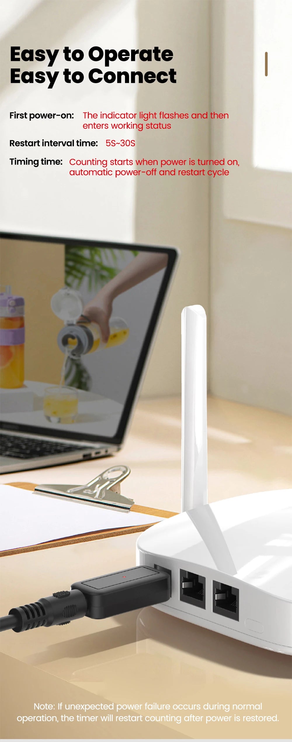 DC WiFi Auto Reboot Router Controller 24H Automatic Power Off Reset Tool 5.5x2.1mm Restart Control Line 5V-24V