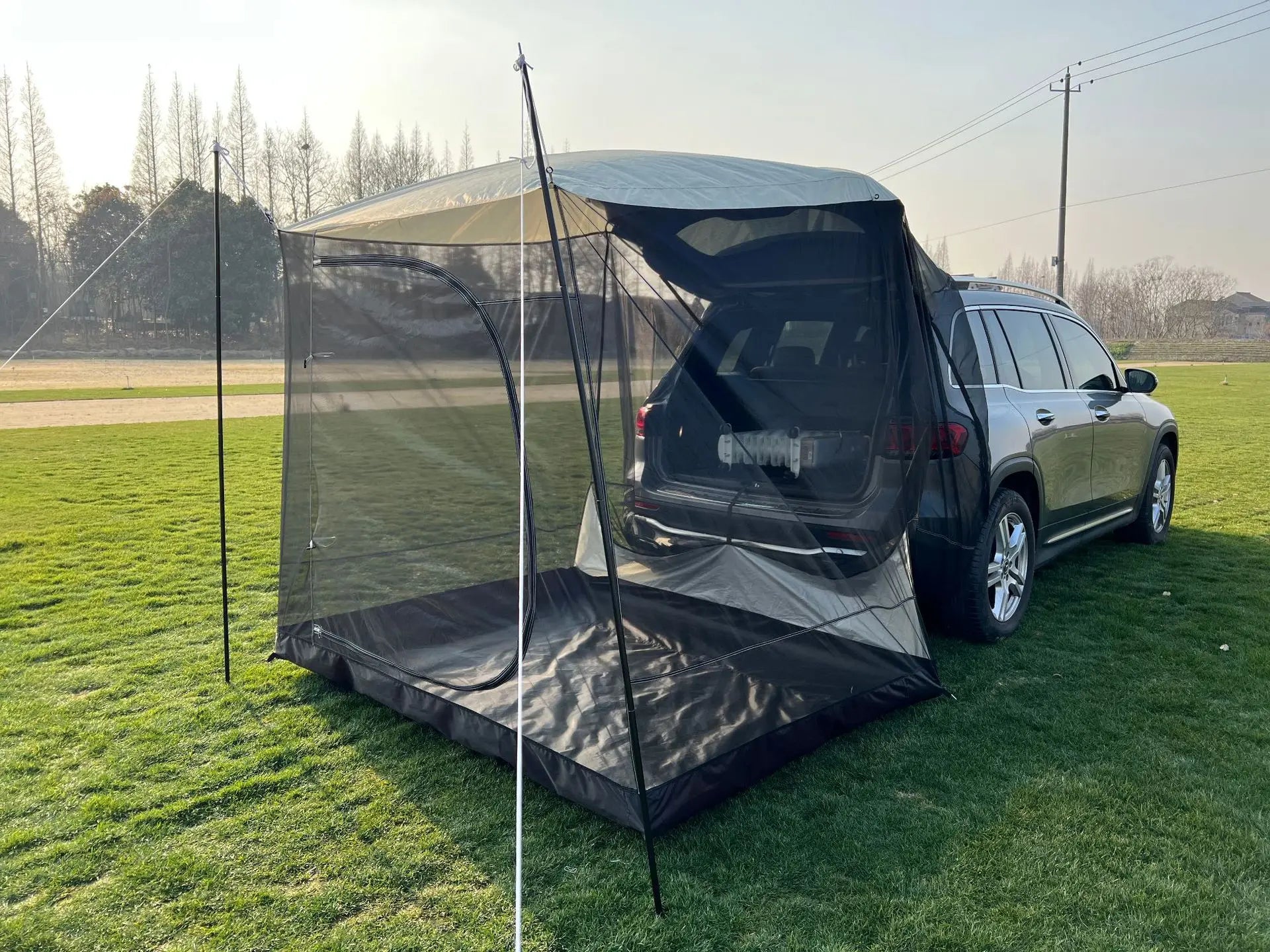 Camping Car Box Docking Tent, Portable Waterproof Car Rear Tent, 3-4 Person Extension Tent, Sunshade Tunnel Tent Outdoor