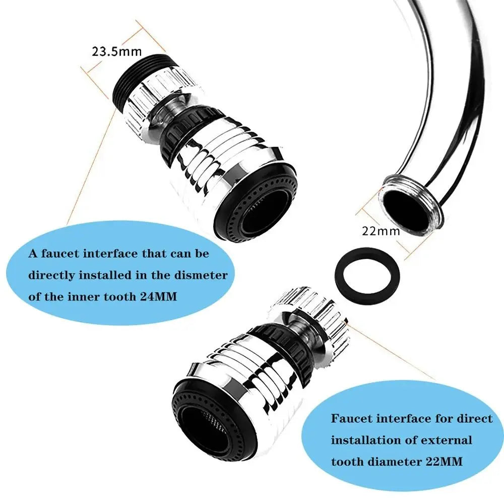 1Set Booster Nozzle Extender 360 Degree Faucet Water Saver Universal Rotating Bubbler Dual Mode Bathroom Kitchen Tools