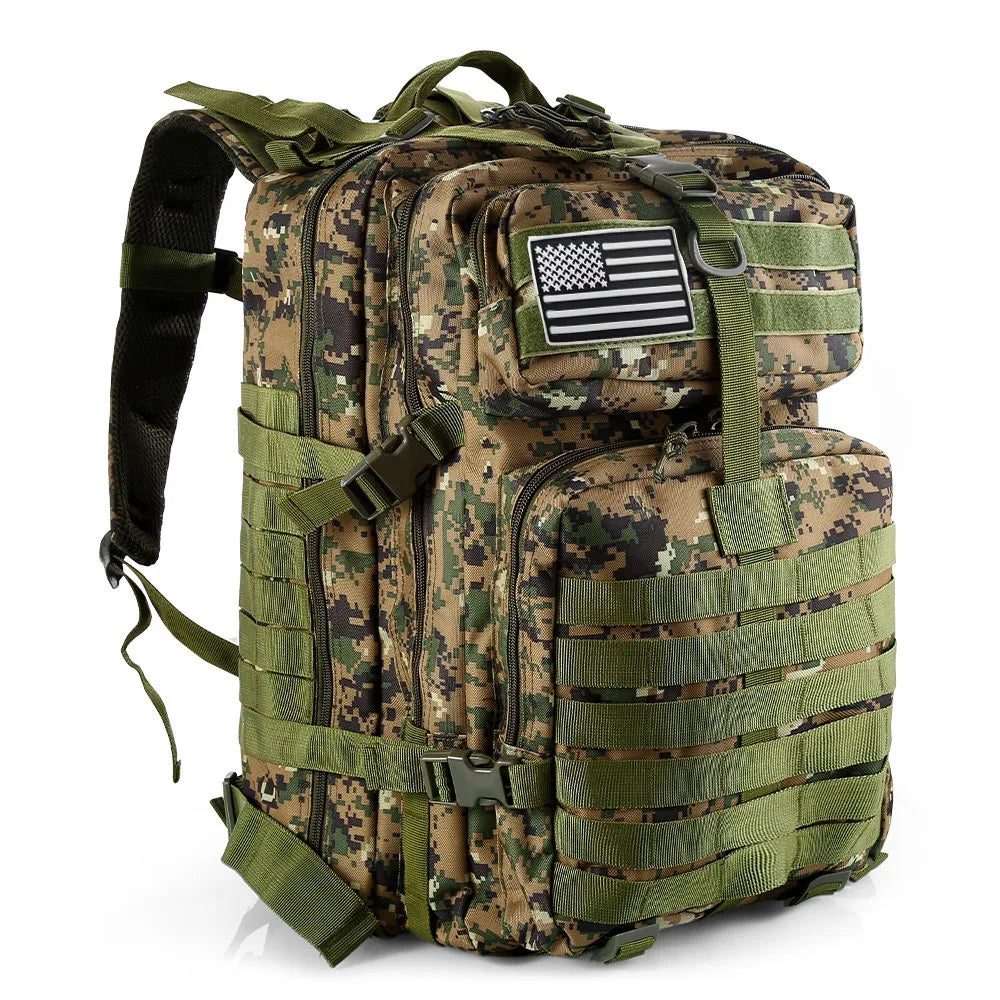 50 Liters Outdoor Tactical Dual Shoulder Large 3P Backpack Backcountry Cycling Sports Backpack Travel Attack Camouflage Multi-Fu
