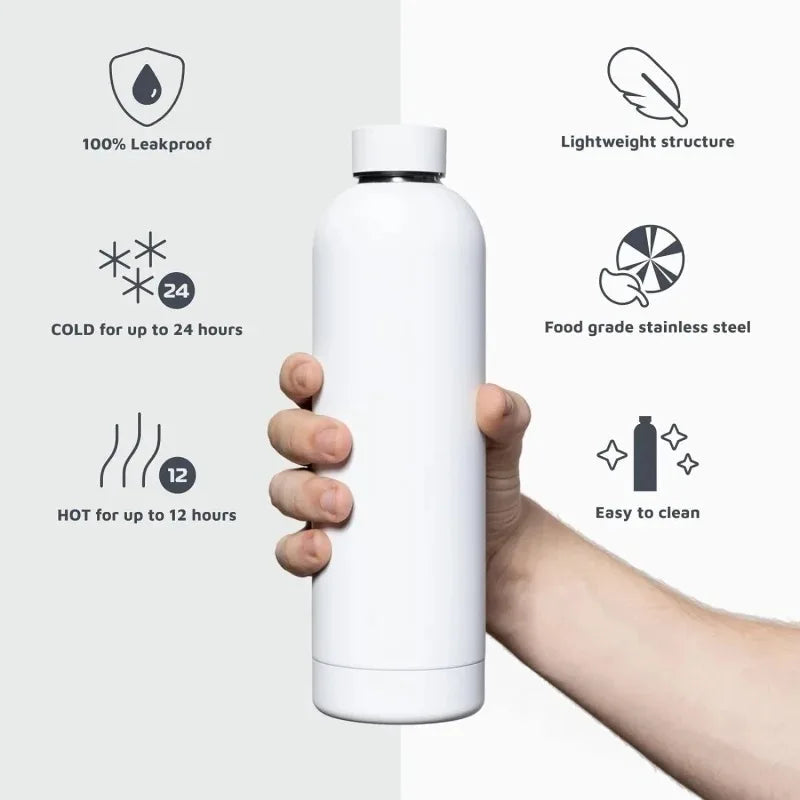 Customizable Text LOGO Insulated Water Bottle Portable with Screw Lid Unisex Groomsmen Wedding Gift Cup Termos Travel Drinkware