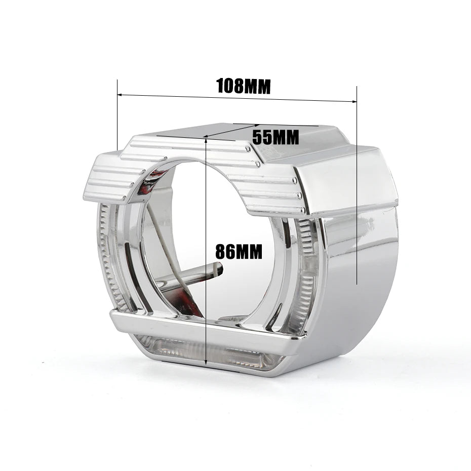 RONAN 2.5 inch LED Angel Eyes DRL Turn Signal Sliver Masks Shrods Covers Fitment 2.5 inch Projector Lens for Jetta BMS