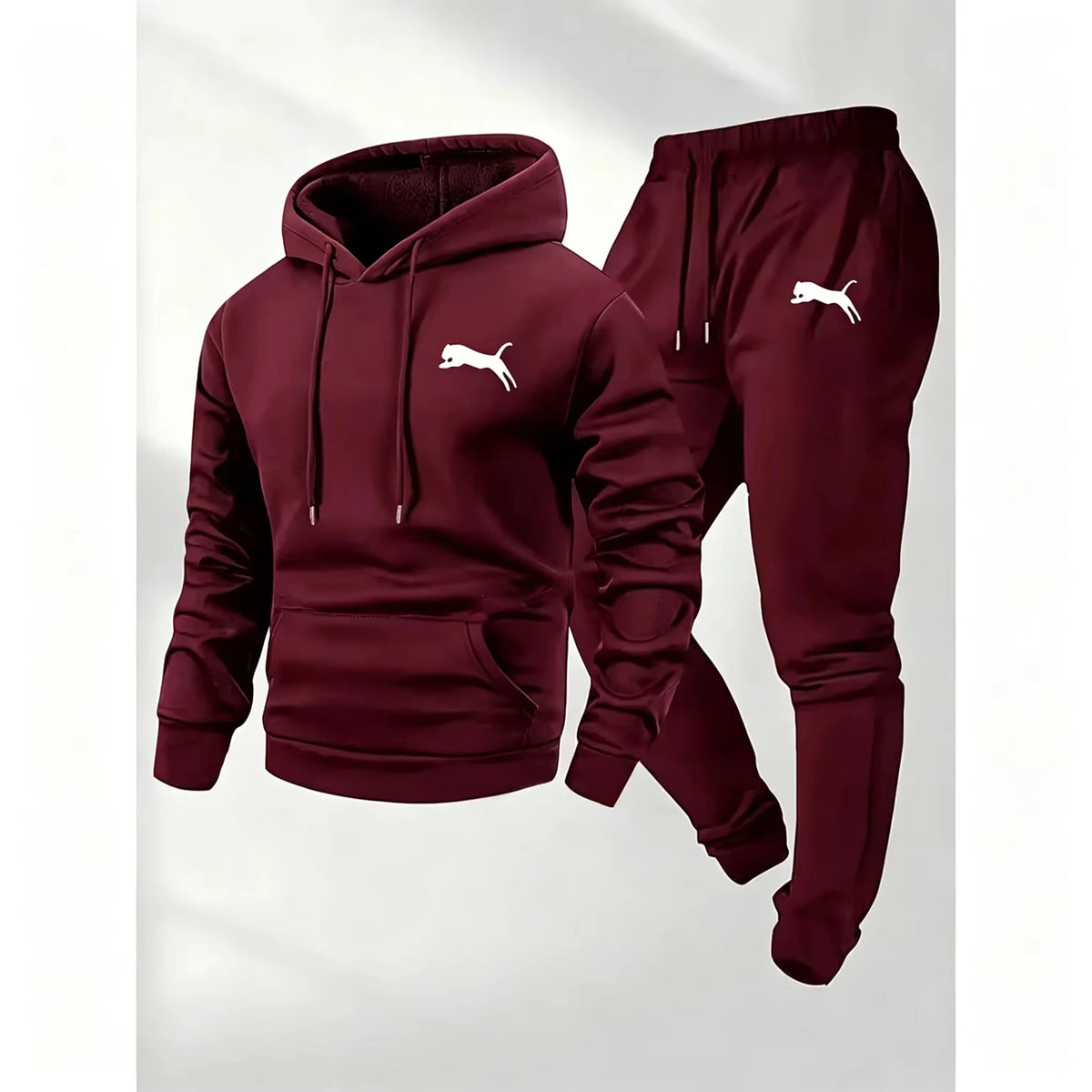 Hot Selling Men's Hooded Sweatshirt Pants Set Casual Tracksuit Streetwear Sportswear Fitness Jogger Outfit 2 Piece Warm Clothing