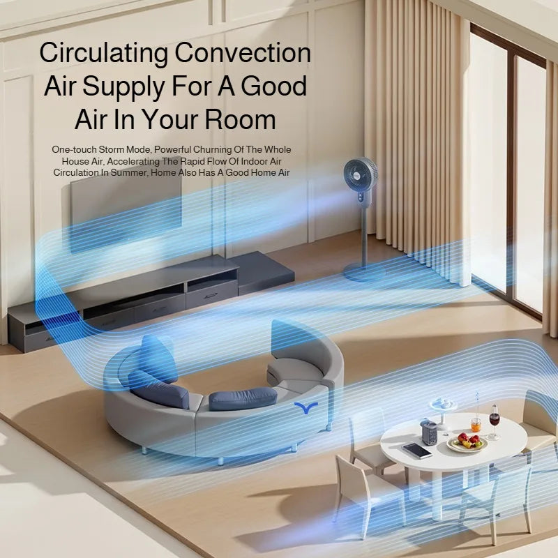 Household floor fan three-speed wind silent electric fan floor fan high wind air circulation fan dual-purpose adjustable fan