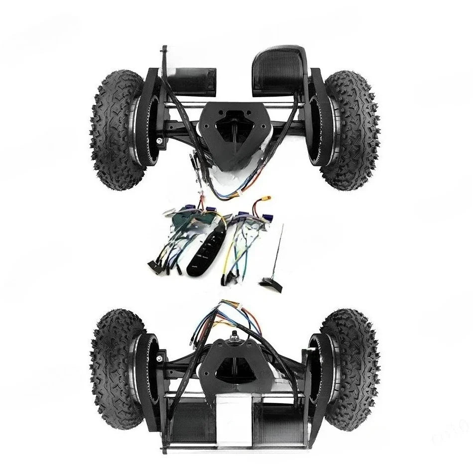 Four-wheel Drive Electric Skateboard Skateboard Belt Drive Frame Longboard Mountain Board 11-inch Bracket 8-inch Tire Double