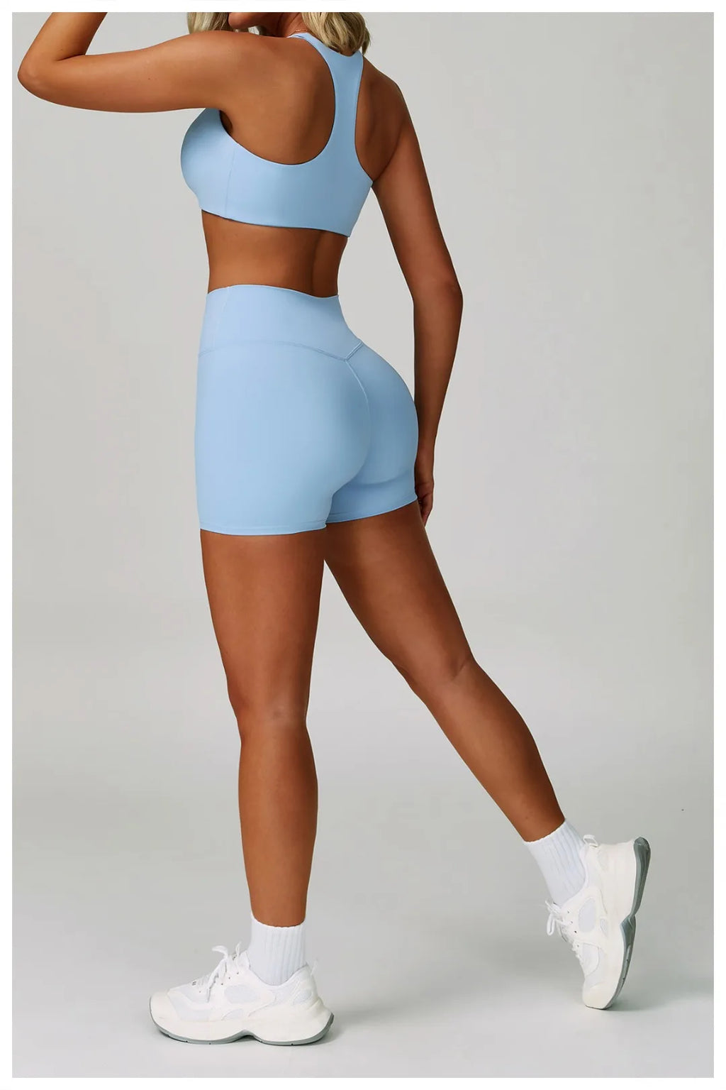 3PCS Women's Yoga Set Peach Hip Sports Jacket Shorts Fitness Set Tight Sports Bra Pants Set Workout Gym Leggings Sports Yoga Set