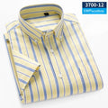 New In Shirt Summer 100%Cotton Short Sleeve Shirts for Men Slim Fit Formal Plain Shirt Designer Plaid Korean Popular Clothes